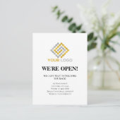 We zijn open Business Reopen Announcement Briefkaart (Staand voorkant)