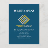 We zijn open Business Reopen Announcement Briefkaart (Voorkant)