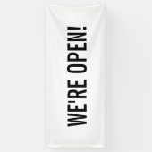 We zijn open eenvoudige minimalistische bedrijven spandoek (Verticaal)