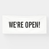 We zijn open eenvoudige minimalistische bedrijven spandoek (Horizontaal)