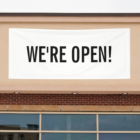 We zijn open eenvoudige minimalistische bedrijven spandoek