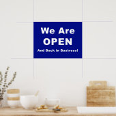 We zijn open en weer in bedrijf poster (Keuken)