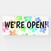 WE ZIJN OPEN! Rainbow Flowers Business Banner (Horizontaal)