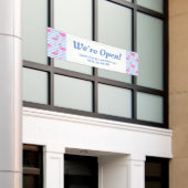 We zijn Open Retro Flamingos Business Spandoek (Buitenkant Gebouw)