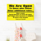 We zijn open Sign met extra regels Spandoek (Insitu)