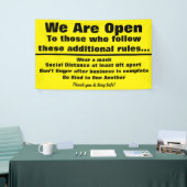 We zijn open Sign met extra regels Spandoek (Beurs)