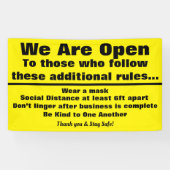 We zijn open Sign met extra regels Spandoek (Horizontaal)