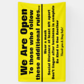 We zijn open Sign met extra regels Spandoek (Verticaal)