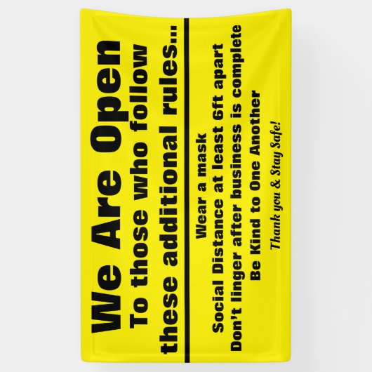 We zijn open Sign met extra regels Spandoek (Verticaal)