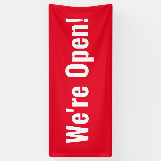 We zijn open. Spandoek (Verticaal)
