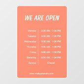 We zijn open Uren Bedrijfstijd Wit Schrift Raamsticker (Vel)