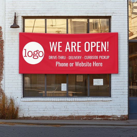 We zijn open voor ophalen en bestellingen van leve spandoek