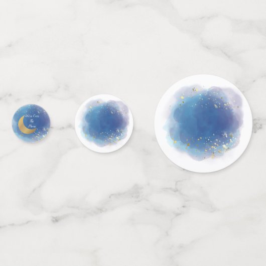 We zijn over de borden van het Moon Baby shower Confetti (Achterkanten)