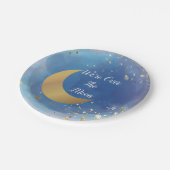 We zijn over de borden van het Moon Baby shower Papieren Bordje (Gekanteld)