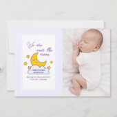 We zijn over de maan 2 foto geboorte aankondiging (Voorkant)