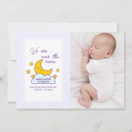 We zijn over de maan 2 foto geboorte aankondiging