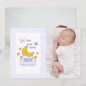 We zijn over de maan 2 foto geboorte aankondiging (Voorkant / Achterkant)