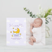 We zijn over de maan 2 foto geboorte aankondiging (Staand voorkant)