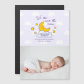 We zijn over de maan Baby foto geboorteaankondigin (Voorkant / Achterkant)