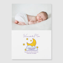 We zijn over de maan Baby foto geboorteaankondigin