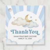 We zijn Over de Maan Baby Shower Bedankjes Labels (Voorkant)