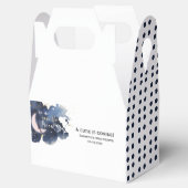 We zijn over de maan baby shower blauw bedankdoosjes (Geopend)