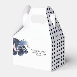 We zijn over de maan baby shower blauw bedankdoosjes