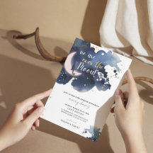 We zijn over de maan baby shower blauw