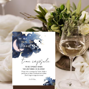 We zijn over de maan baby shower blauwe Time Capsu Poster