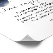 We zijn over de maan baby shower blauwe Time Capsu Poster (Hoek)