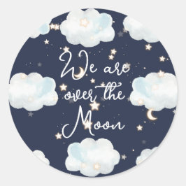 We zijn over de maan Baby shower Stickers