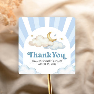 We zijn Over de Maan Baby Shower Vierkante Sticker