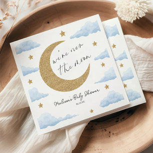 We zijn Over De Maan Blauwe Hemel Baby Shower Servet