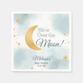 We zijn over de maan Blue Boy Baby shower Servet (Voorkant)