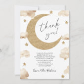 We zijn over de maan Boho Celestial Baby Shower Bedankkaart (Voorkant)