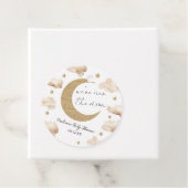 We zijn Over De Maan Boho Hemelse Baby Shower Bedankjes Labels (In situ)