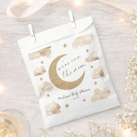 We zijn Over De Maan Boho Hemelse Baby Shower Bedankzakje (Geknipt)