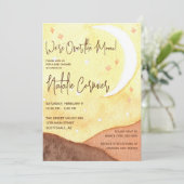 We zijn over de maan! Desert Boho Baby shower Kaart (Staand voorkant)