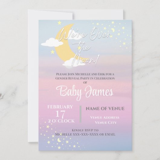 We zijn over de Maan Genderkwesties die Roze Blauw Kaart (Voorkant)