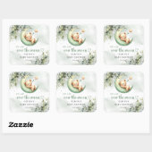 We zijn over de maan genderneutrale teddybeer vierkante sticker (Vel)