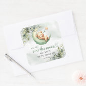 We zijn over de maan genderneutrale teddybeer vierkante sticker (Envelop)