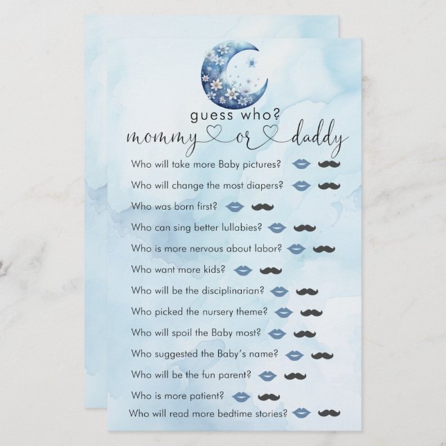 We zijn over de maan jongen douche "raad eens wie" (Voorkant / Achterkant)