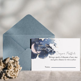 We zijn over de maan luier loterij baby shower kaart