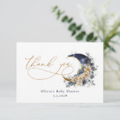 We zijn over de maan marine baby shower dank u kaart (Staand voorkant)