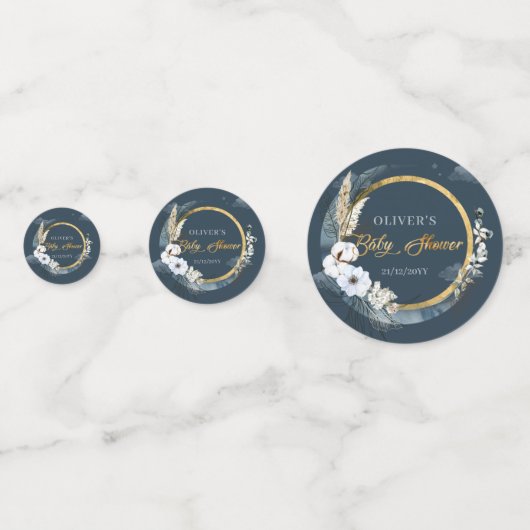 We zijn over de maan marine en gouden pampas katoe confetti (Achterkanten)