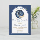 We zijn over de maan met blijdschap baby shower kaart (Staand voorkant)