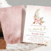 We zijn over de maan roze boho meisje Baby shower Kaart