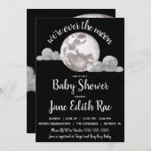 We zijn over de maan, zwart-wit Baby shower Kaart (Voorkant / Achterkant)
