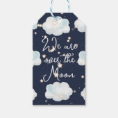 We zijn over de Moon Baby shower Gift Label Cadeaulabel (Voorkant)