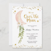 We zijn over de Moon Baby shower Uitnodiging (Voorkant)